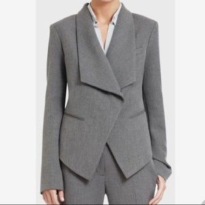 BCBGMaxAzria Gray Asymmetrical Tailored Blazer